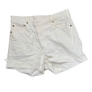 AGOLDE White Crisscross Jean Shorts